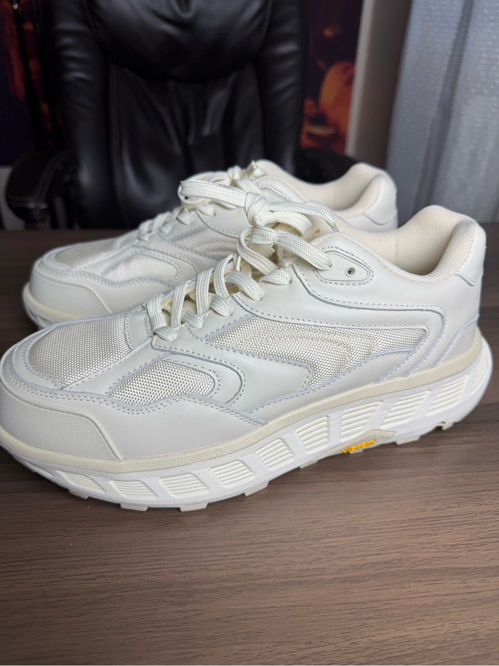 Zara Cream Chunky Lace-Up Sneakers